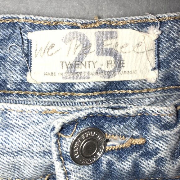 Free People We the Free Size 25 Maggie Distressed Button Fly Mid-Rise Shorts - Picture 2 of 7